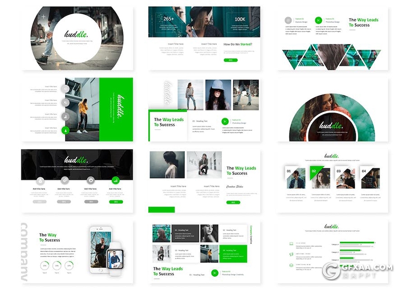 品牌宣传营销展示国外keynote模板5种配色 - 顶尖PPT