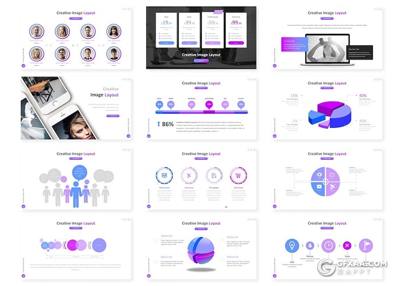 31页年计划总结汇报商务通用国外PPT模板5种配色 - 顶尖PPT