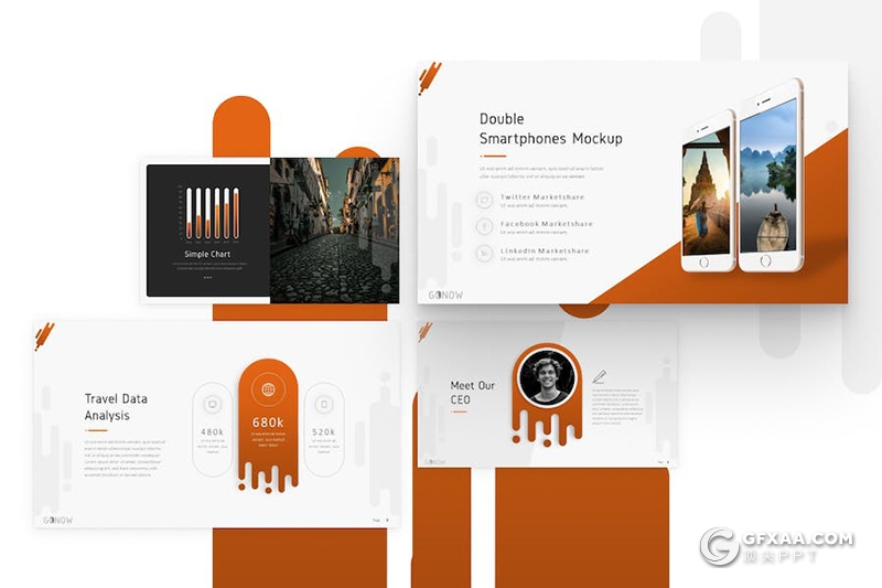 32页橙色旅游旅行社户外露营旅游主题国外PPT、keynote模板 - 顶尖PPT