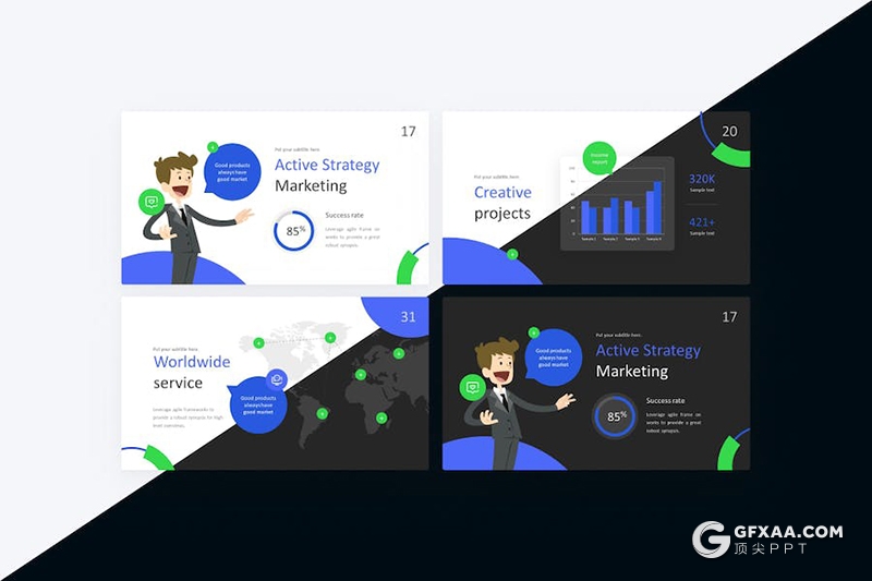 创意大气商业计划年总结汇报市场营销商务通用国外keynote模板 - 顶尖PPT