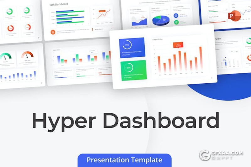 30页商业数据分析点线图折线图仪表板图形图表PPT模板 - 顶尖PPT