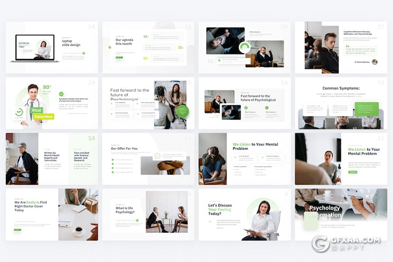 心理学医疗保健主题国外keynote模板 - 顶尖PPT