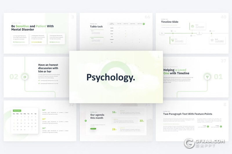 心理学医疗保健主题国外keynote模板 - 顶尖PPT