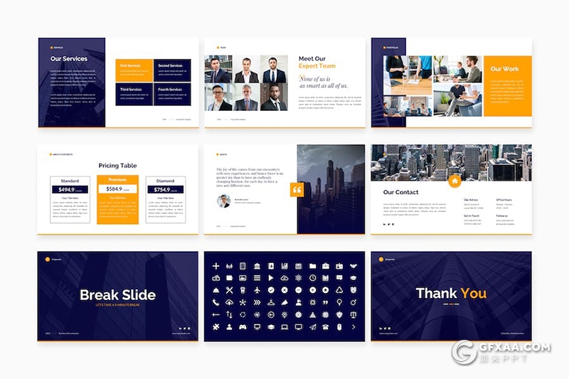 37页公司介绍业务合作商业计划商务通用国外PPT模板 - 顶尖PPT