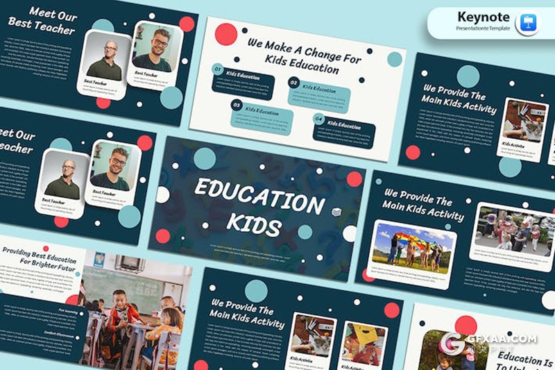 儿童教育学校主题国外keynote模板 - 顶尖PPT