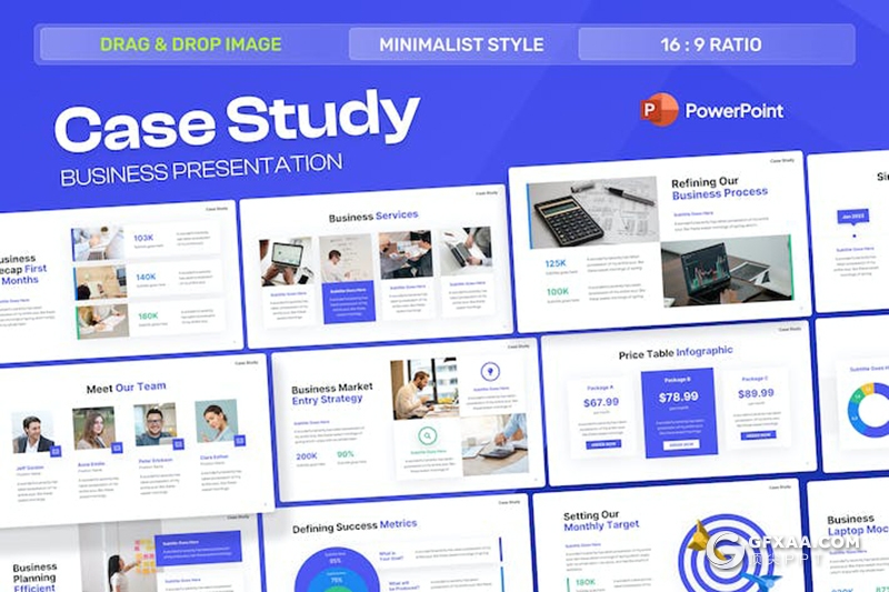 30页案例研究企业合作商业计划商务通用国外PPT模板 - 顶尖PPT