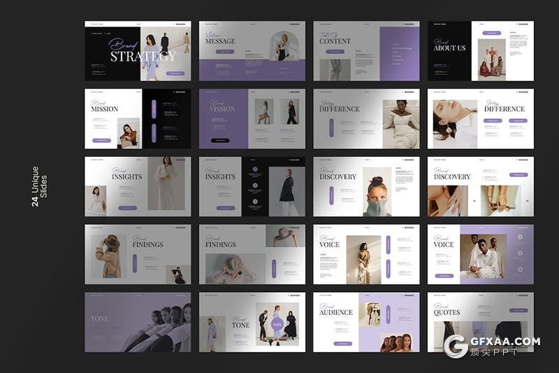 24页品牌宣传战略合作服装展示国外PPT模板 - 顶尖PPT