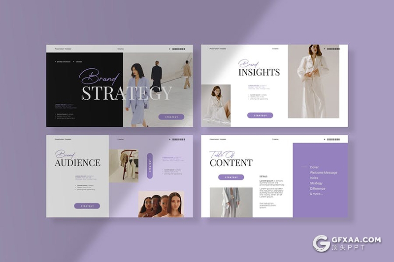 24页品牌宣传战略合作服装展示国外PPT模板 - 顶尖PPT