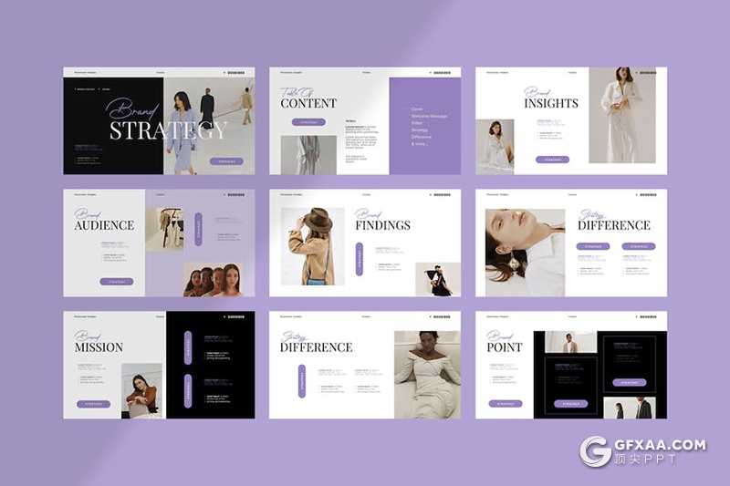 24页品牌宣传战略合作服装展示国外PPT模板 - 顶尖PPT