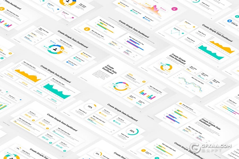 31页商业数据分析点线图折线图仪表板图形图表PPT模板 - 顶尖PPT