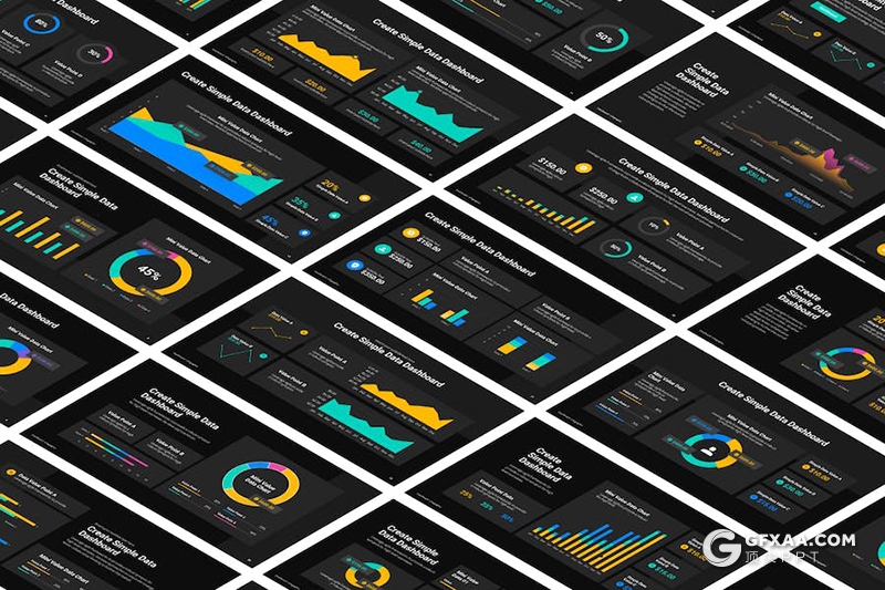 31页商业数据分析点线图折线图仪表板图形图表PPT模板 - 顶尖PPT