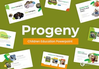 55页创意丰富多彩亲子户外运动教育主题国外PPT模板 - 顶尖PPT