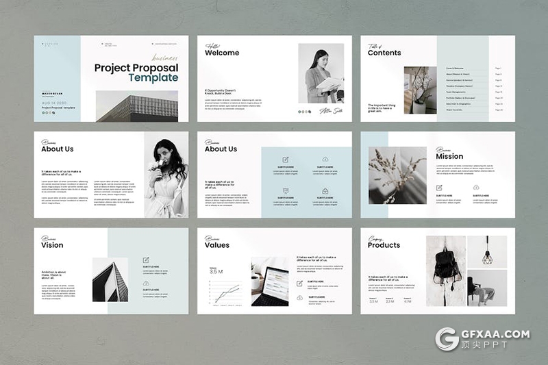 41页简约业务合作商业计划建议书商务通用国外PPT模板 - 顶尖PPT