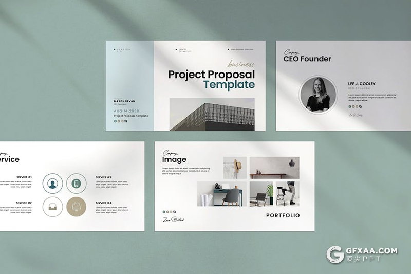 41页简约业务合作商业计划建议书商务通用国外PPT模板 - 顶尖PPT