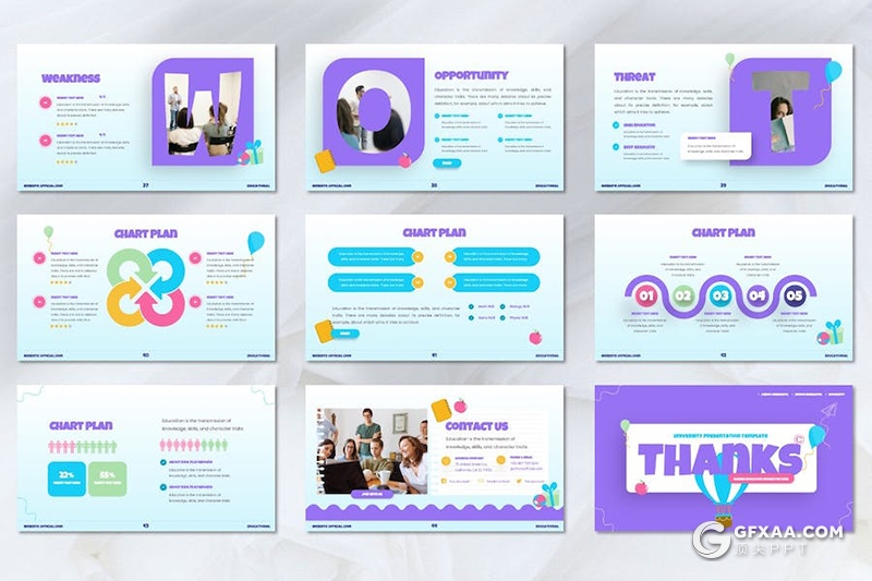 45页创意精美大学教育宣传培训生活展示国外keynote模板 - 顶尖PPT