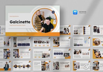 25页橙色商业计划业务合作团队介绍商业分析国外keynote模板 - 顶尖PPT