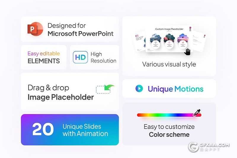 20页唯美花朵造型独特的图案国外PPT模板 - 顶尖PPT