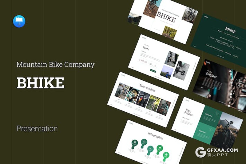 29页山地自行车宣传展示户外骑行体育运动国外keynote模板 - 顶尖PPT