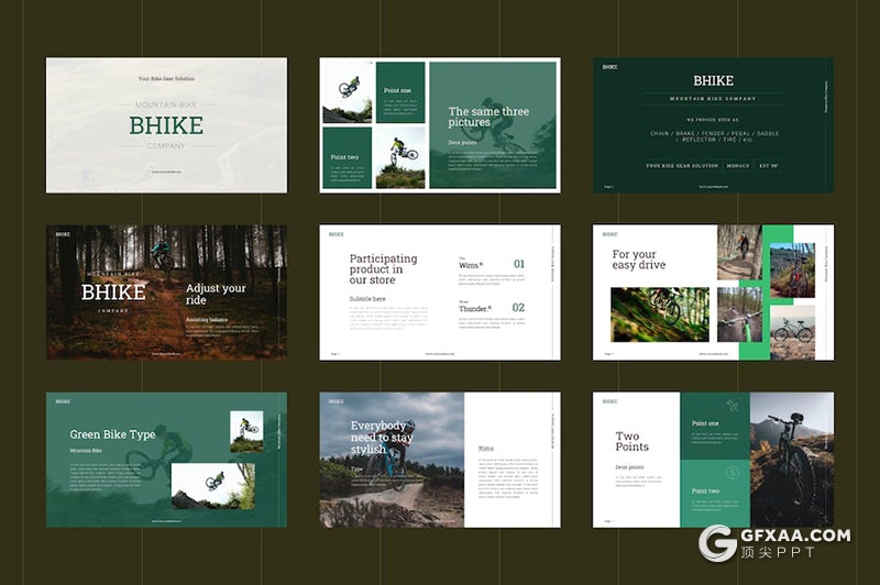 29页山地自行车宣传展示户外骑行体育运动国外keynote模板 - 顶尖PPT