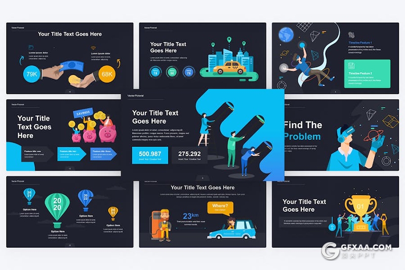 卡通人物商务信息图图形图标keynote模板 - 顶尖PPT