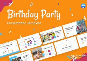 创意生日派对主题国外keynote模板 - 顶尖PPT