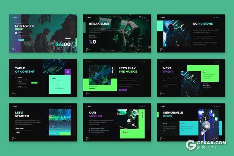 高端大气音乐演唱会活动策划国外keynote模板 - 顶尖PPT
