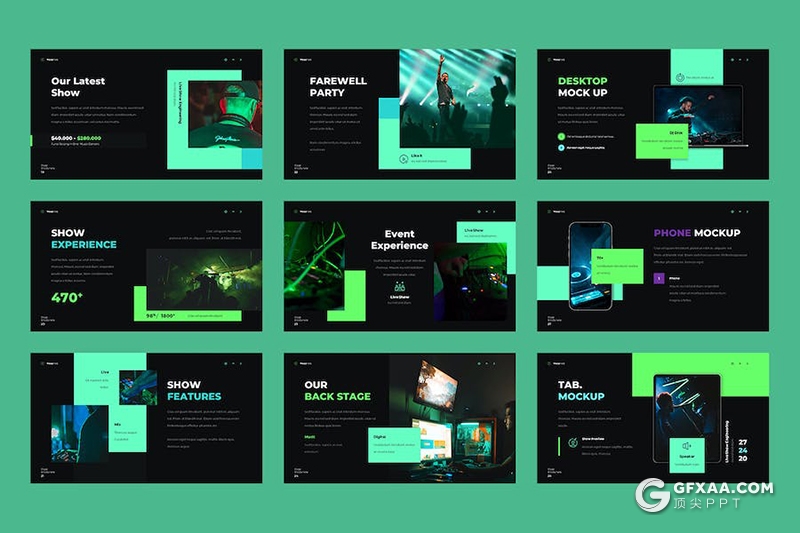 高端大气音乐演唱会活动策划国外keynote模板 - 顶尖PPT