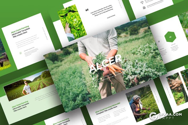 绿色蔬菜种植农业农场主题国外keynote模板 - 顶尖PPT