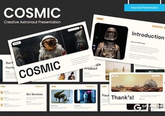 30页宇宙创意宇航员演示国外keynote模板 - 顶尖PPT