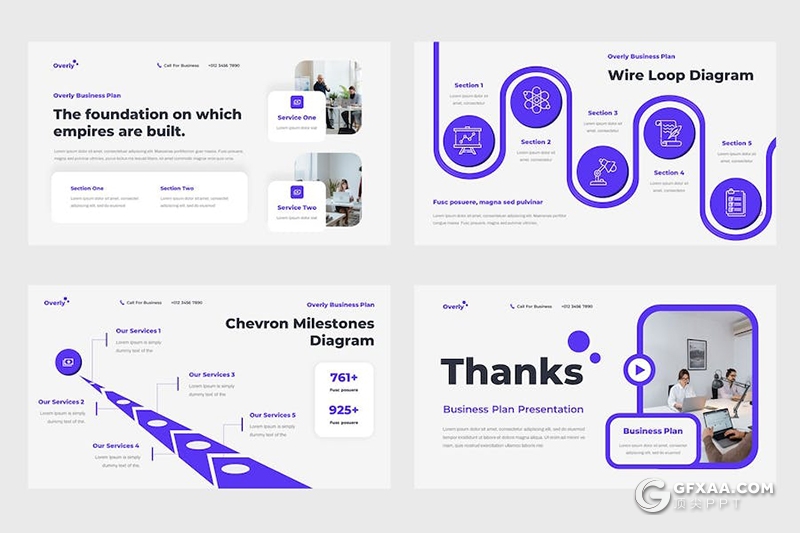 21页简约业务介绍展示商业计划合作通用国外PPT模板 - 顶尖PPT