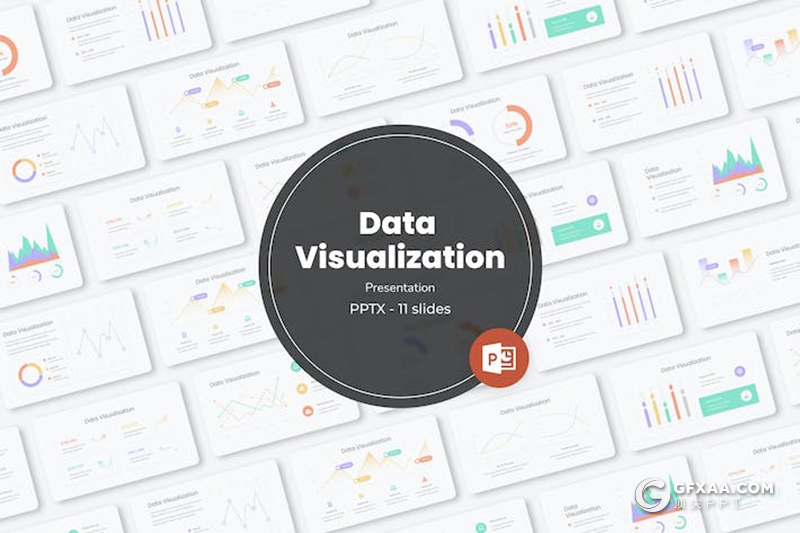 11页商业数据分析点线图折线图仪表板数据可视化图形图表PPT模板 - 顶尖PPT