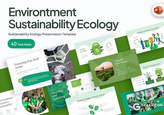 40页绿色环保爱护地球可持续性环境主题国外PPT模板 - 顶尖PPT