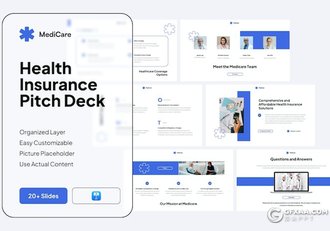 22页医疗医学保险健康保险项目推介国外keynote模板 - 顶尖PPT