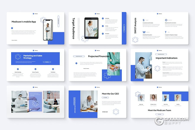 22页医疗医学保险健康保险项目推介国外keynote模板 - 顶尖PPT