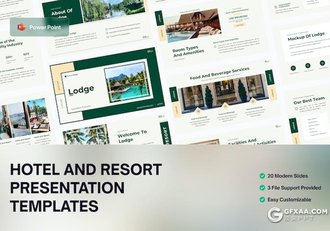 20页旅舍酒店度假村介绍展示国外PPT模板 - 顶尖PPT