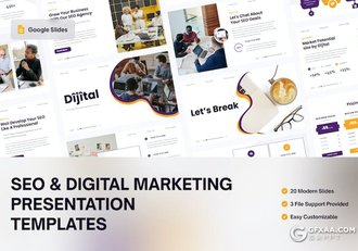 20页创意年计划总结汇报数字营销国外PPT模板 - 顶尖PPT