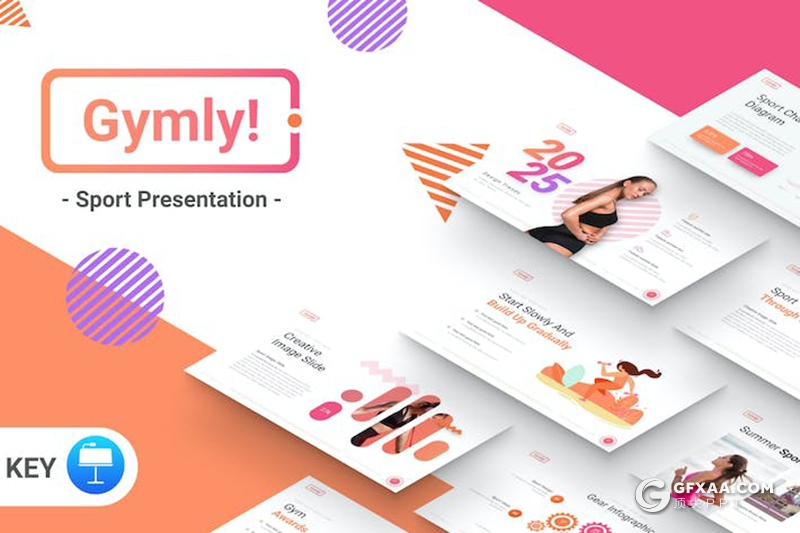 体操体育运动介绍宣传主题国外keynote模板 - 顶尖PPT