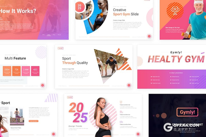 体操体育运动介绍宣传主题国外keynote模板 - 顶尖PPT