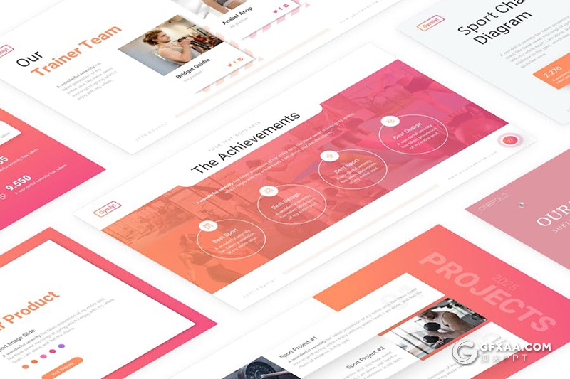 体操体育运动介绍宣传主题国外keynote模板 - 顶尖PPT