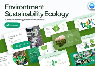 40页绿色环保爱护地球可持续性环境主题国外keynote模板 - 顶尖PPT
