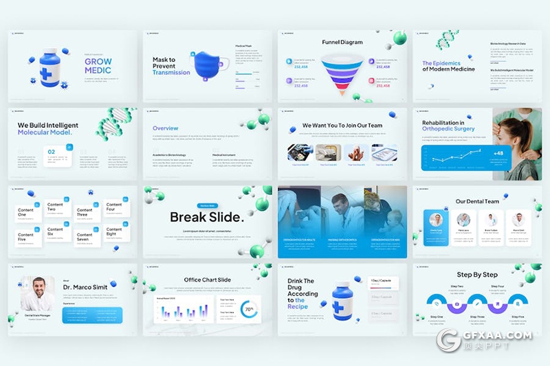 35页医学医药医疗研究开发成果汇报国外PPT模板 - 顶尖PPT