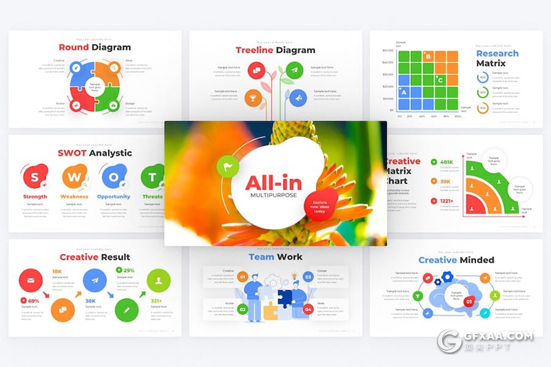 65页创意大气业务产品介绍国外PPT模板 - 顶尖PPT