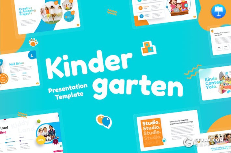 大气精美幼稚园早教推广教育主题国外keynote模板 - 顶尖PPT