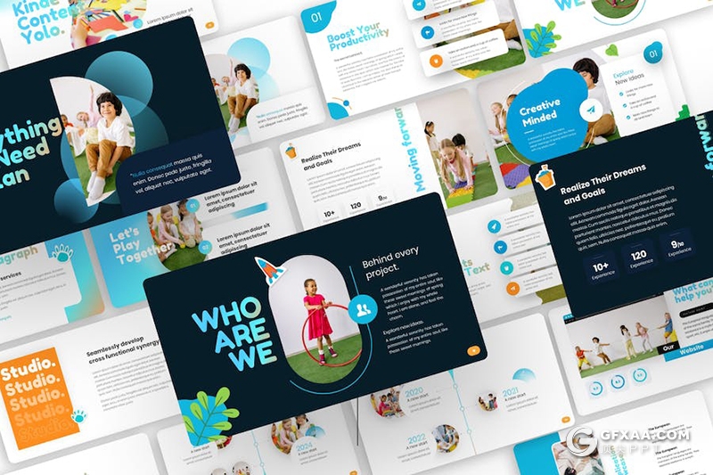 大气精美幼稚园早教推广教育主题国外keynote模板 - 顶尖PPT