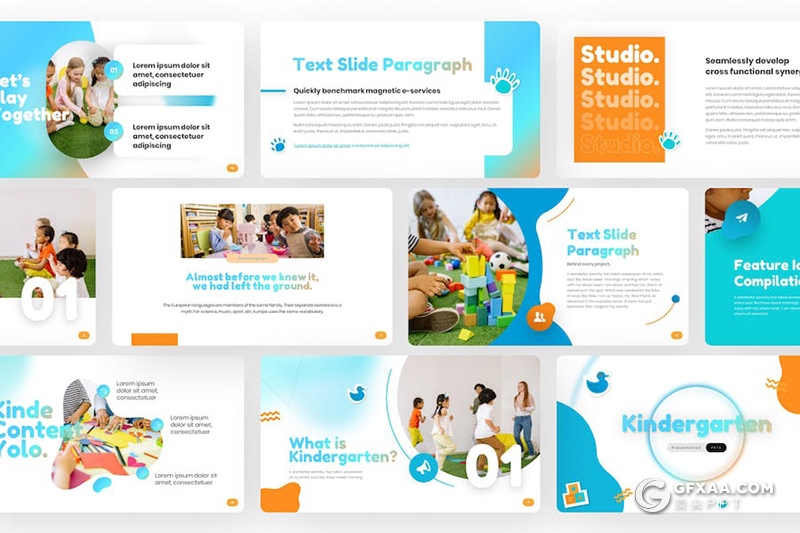 大气精美幼稚园早教推广教育主题国外keynote模板 - 顶尖PPT