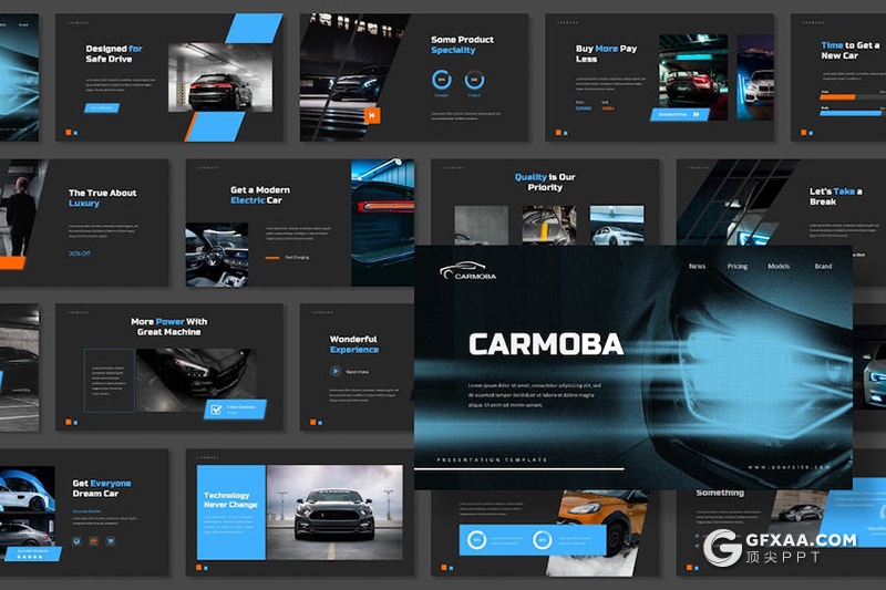 31页电动汽车公司介绍展示新能源汽车主题国外keynote模板 - 顶尖PPT