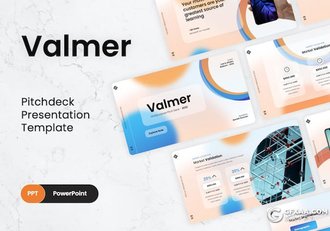 36页虚化模糊背景欧美科技企业合作商业计划商务通用国外PPT模板 - 顶尖PPT