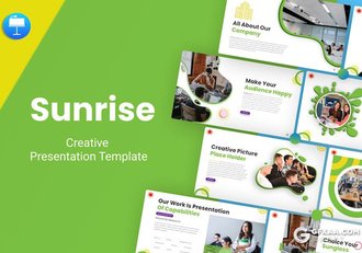 创意图形阳光活力儿童教育培训主题keynote模板 - 顶尖PPT