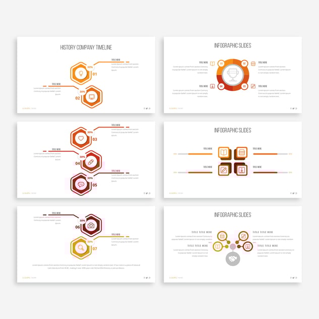 六边形步骤流程图形PPT模板 - 顶尖PPT
