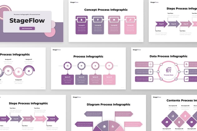 可视化步骤哦流程信息图形keynote模板 - 顶尖PPT